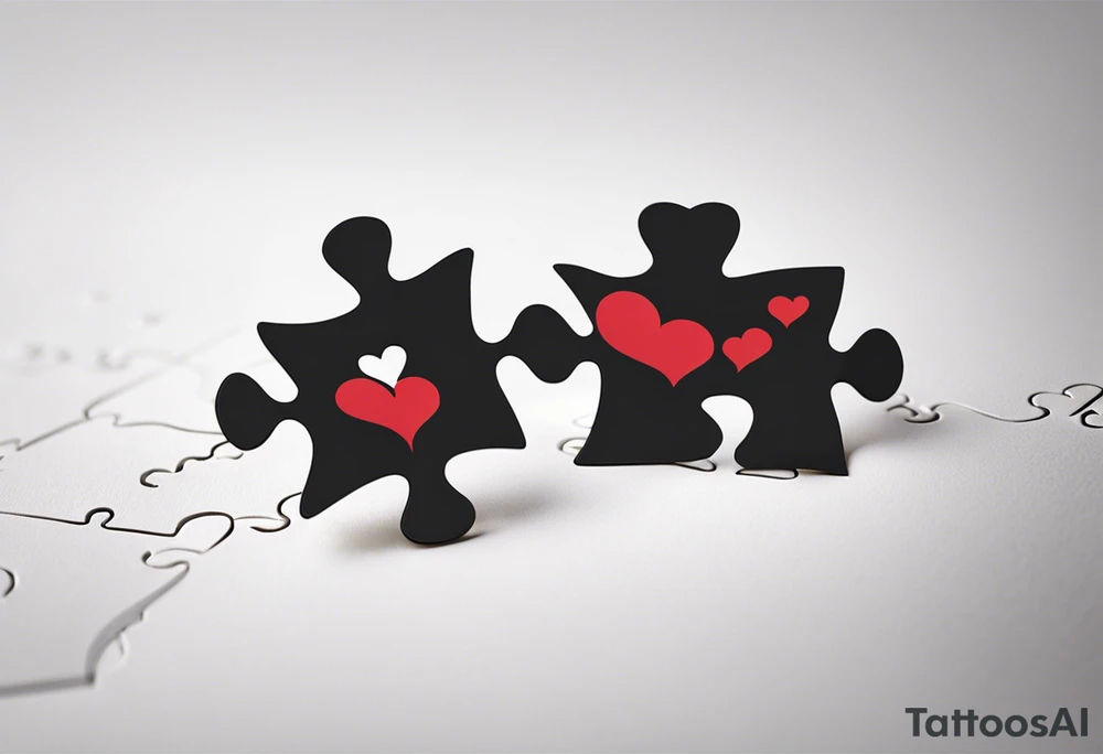 Interlocking Puzzle Pieces
   Concept: Two outlined puzzle pieces that are interlocking or fit together perfectly, symbolizing how you and your sister were connected. One of the puzzle pieces could have the small, filled-in heart inside it.
   Text: “To my favorite sister” could be placed underneath or along the curve of your ankle, maintaining your sister’s handwriting. You could position the text so it wraps slightly around the interlocking pieces. tattoo idea