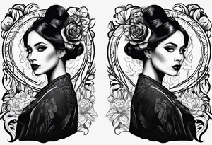 Portrait of the Woman in Black. No color tattoo idea