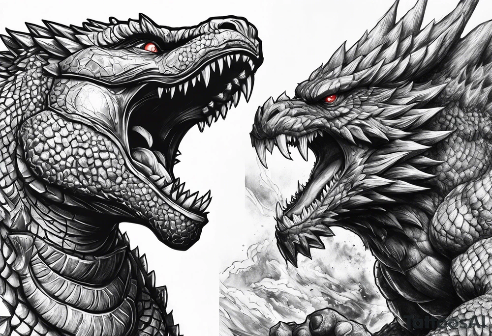 Kratos vs. Godzilla tattoo idea