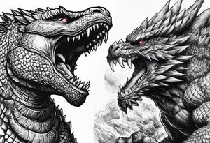 Kratos vs. Godzilla tattoo idea