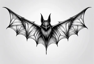 tall skinny bat minimal detail tattoo idea