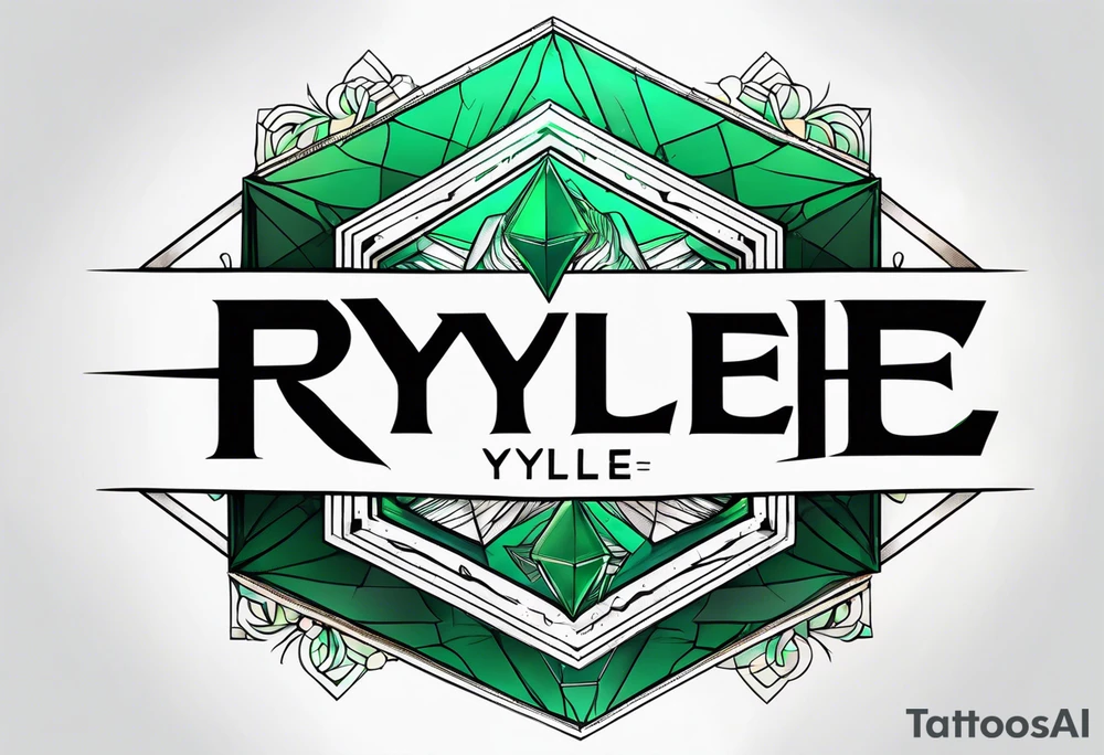 The name scripted Rylee with an emerald tattoo idea