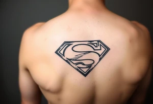 A hand tattoo that says SV And looks like the superman symbol tattoo idea