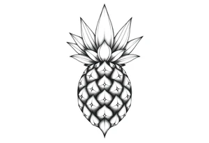 Crown pineapple vagina anus tattoo idea