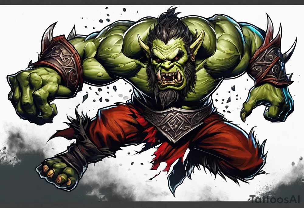 leaping orc tattoo idea