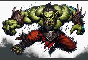 leaping orc tattoo idea