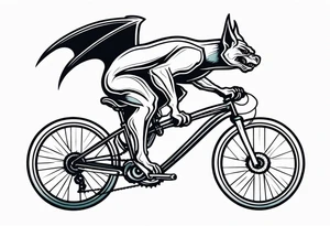gargoyle riding a full suspension mountain bike with a shadow tattoo idea