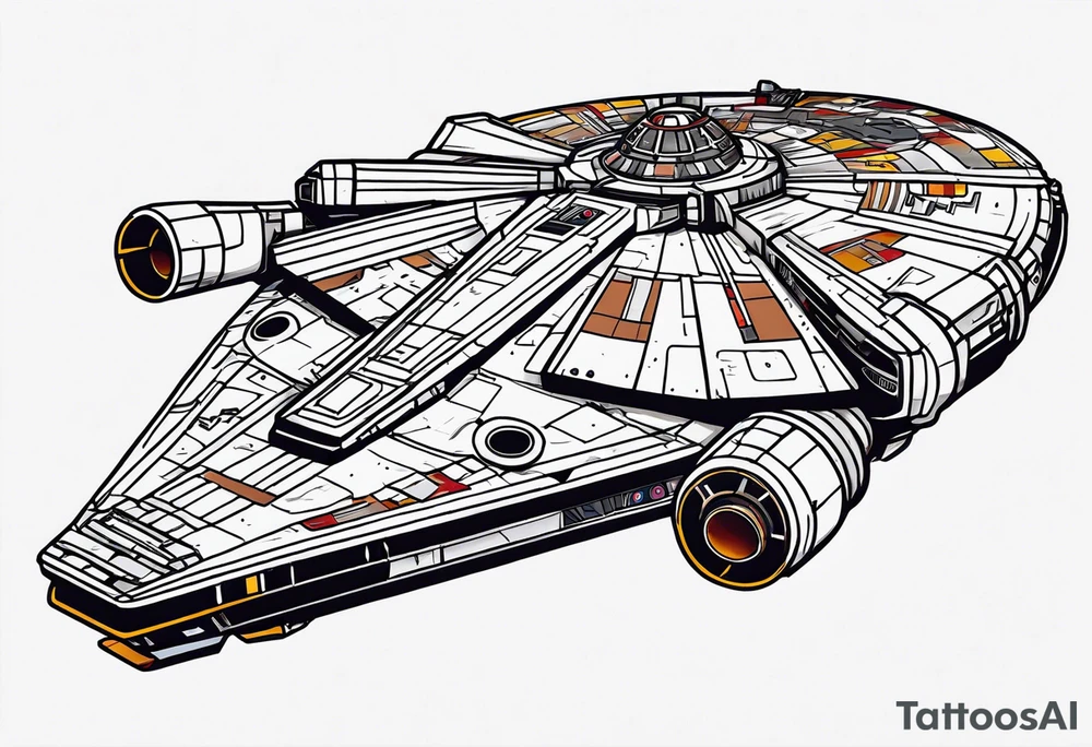 Millennium falcon, sailor jerry tattoo idea