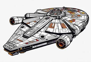 Millennium falcon, sailor jerry tattoo idea