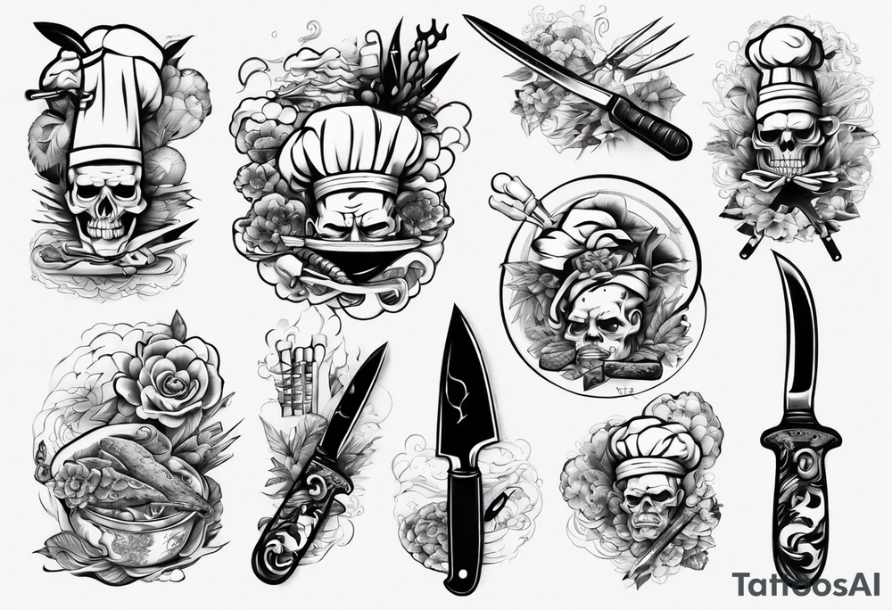 Japanese Chef Knife tattoo idea