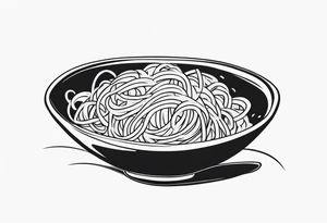 bowl of spaghetti pasta tattoo idea