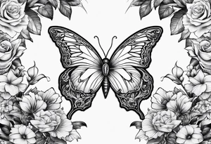 Sword and butterflies tattoo idea