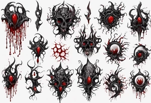 Blood
Tendrils
Black
Pattern
Horror tattoo idea