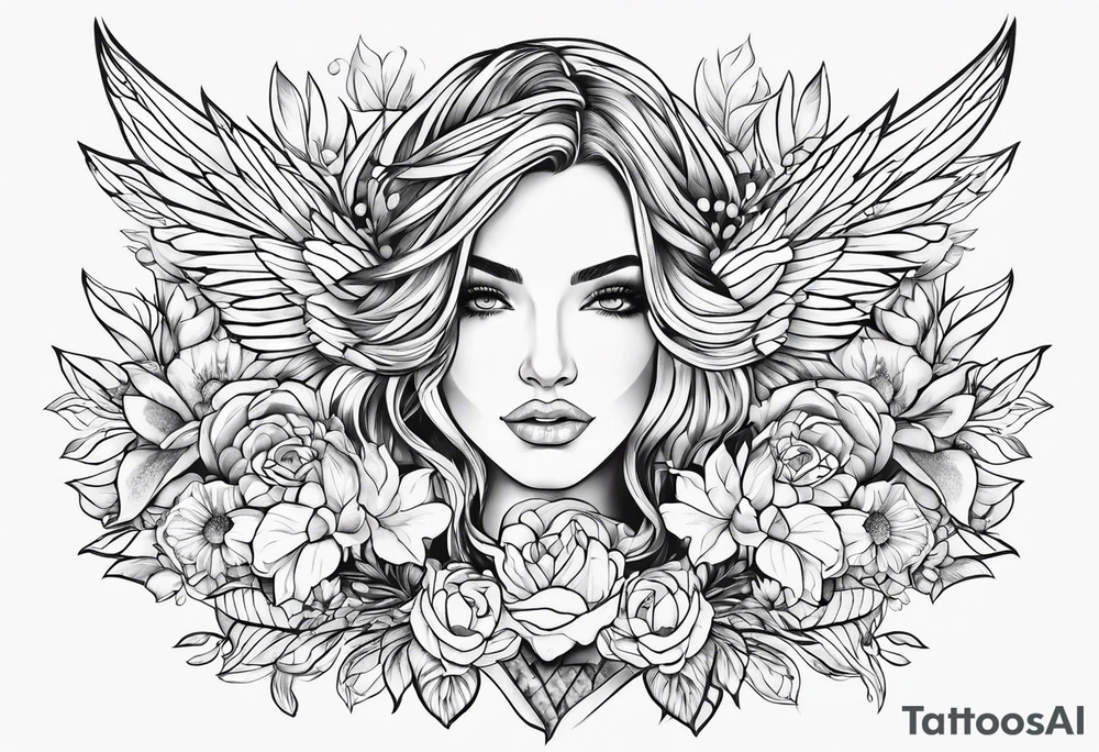 Female outline tattoo idea
