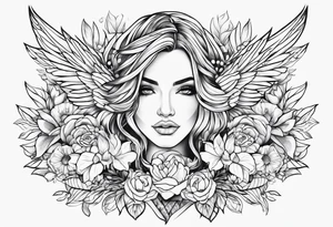 Female outline tattoo idea