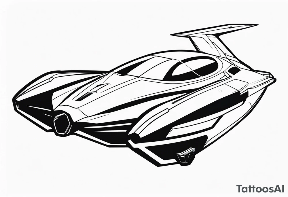 futuristic flying car tattoo idea