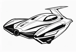 futuristic flying car tattoo idea