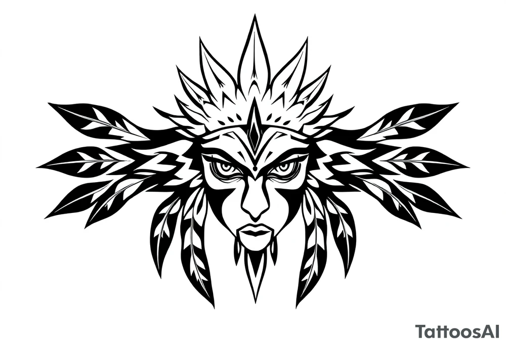 Female Native American tattoo idea
