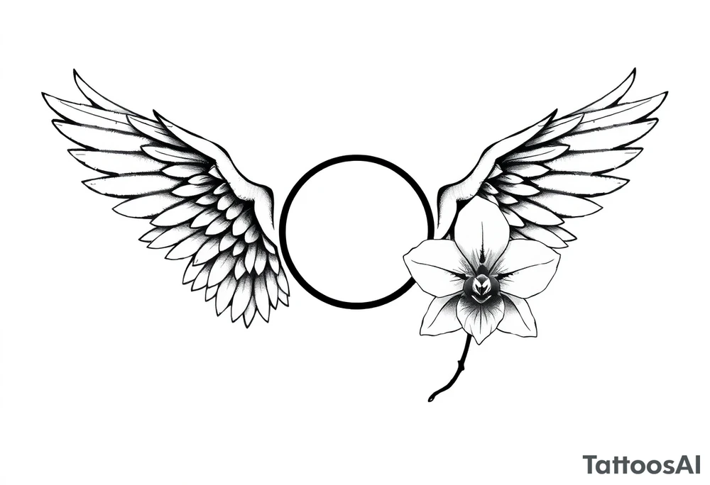 Wings with infinity loop inside and an orchid tattoo idea Wings with infinity loop inside and an orchid tattoo idea