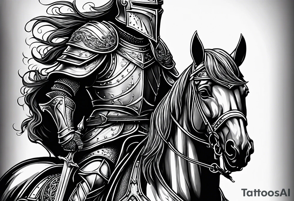 knight in heavy armor tattoo idea