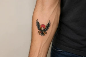 Bald eagle with talons tattoo idea