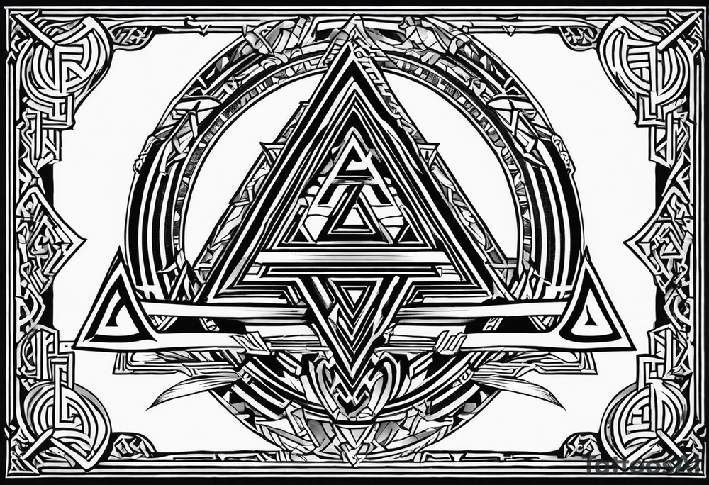Valhalla fire
Sword shield valknut tattoo idea