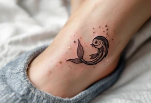 This Pisces tattoo features the star constellation in shimmering gold ink, blending cosmic beauty with astrological meaning. tattoo idea