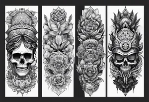 Latin culture based sleeved tattoo idea