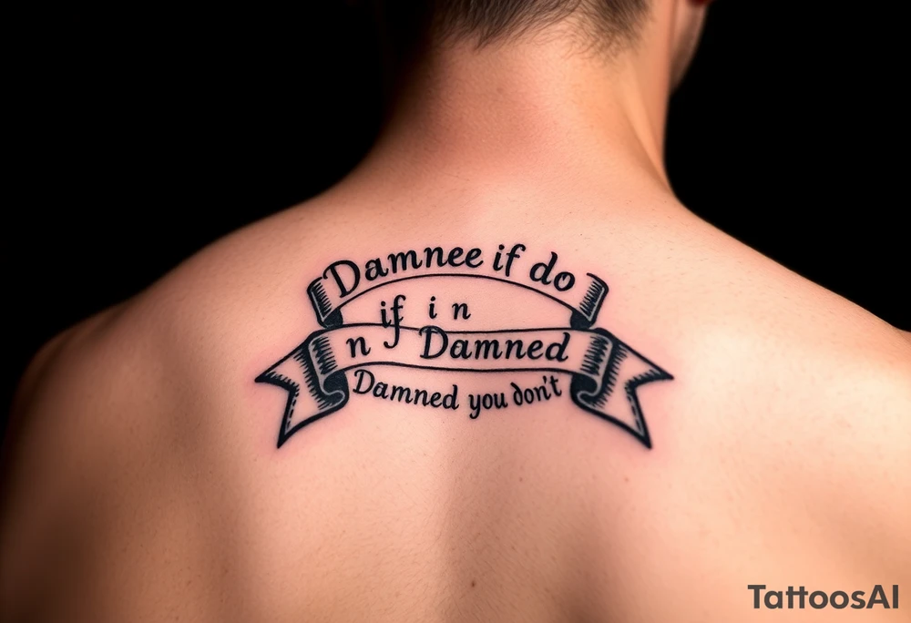 Ribbons that say "Damned if I do n Damned if I don't" tattoo idea