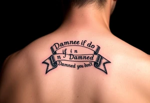 Ribbons that say "Damned if I do n Damned if I don't" tattoo idea