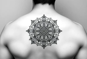 intricate mandala with sacred geometry and cosmic elements tattoo idea