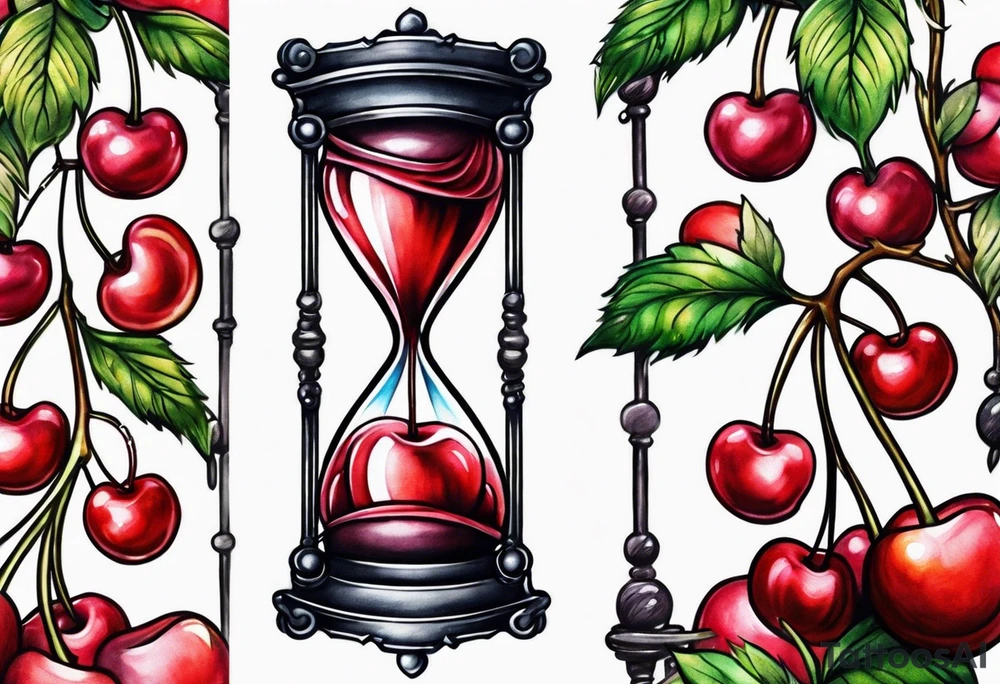 Cherry hourglass tattoo idea