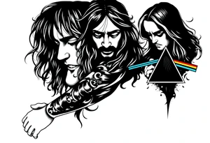 Led Zeppelin, Pink Floyd, mac miller, album art sleeve, black tattoo idea