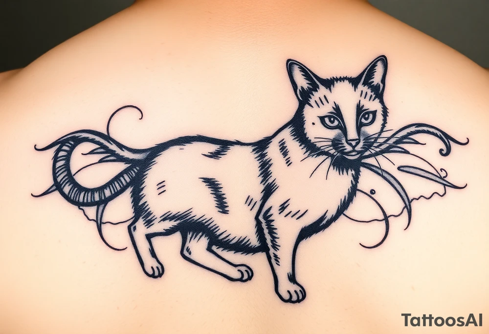 black cat tattoo idea
