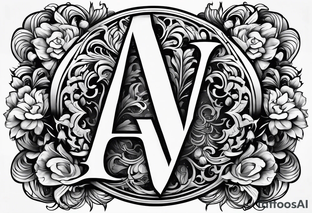 the letters A W R tattoo idea