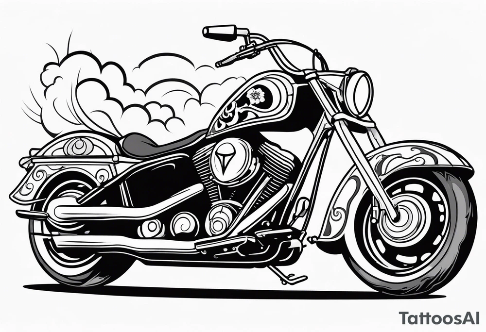 Chopper skull tattoo idea
