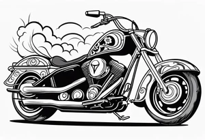Chopper skull tattoo idea