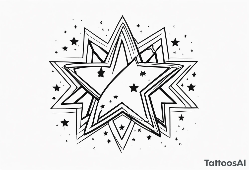 Stars, Gemini, simple linework tattoo idea