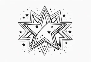 Stars, Gemini, simple linework tattoo idea