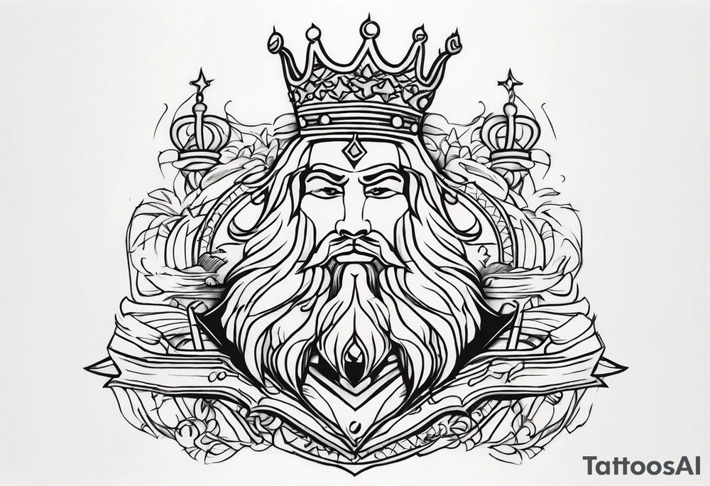 King Saez across the back tattoo idea