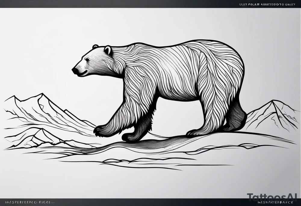 Polar bear in a minimalist but masculine 
 way tattoo idea