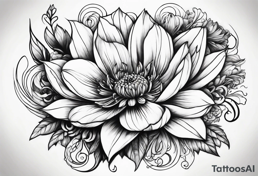 Flower fire tattoo idea
