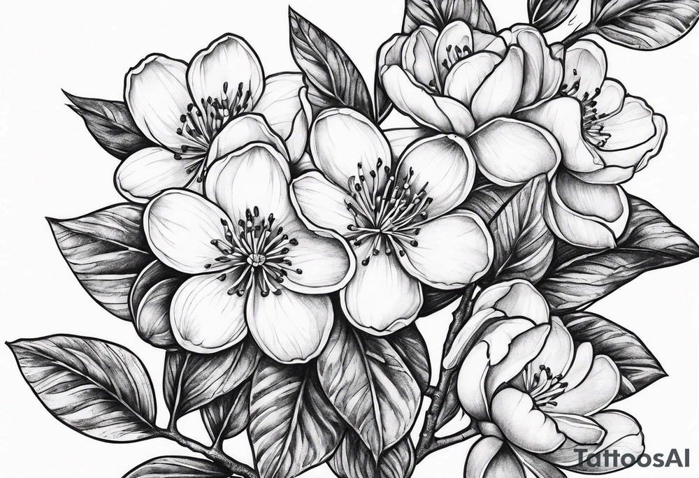 orang blossom branches tattoo idea