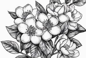 orang blossom branches tattoo idea