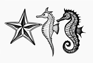 Star fish and sea horse tattoo idea