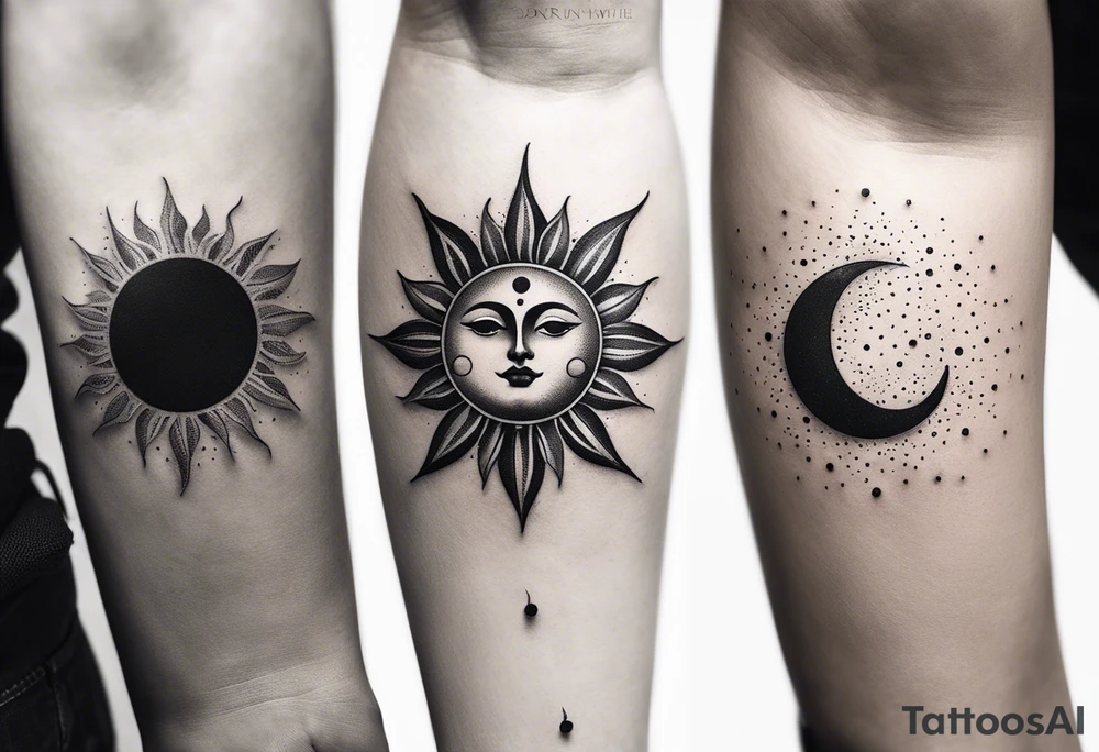 Sun and moon tattoo idea