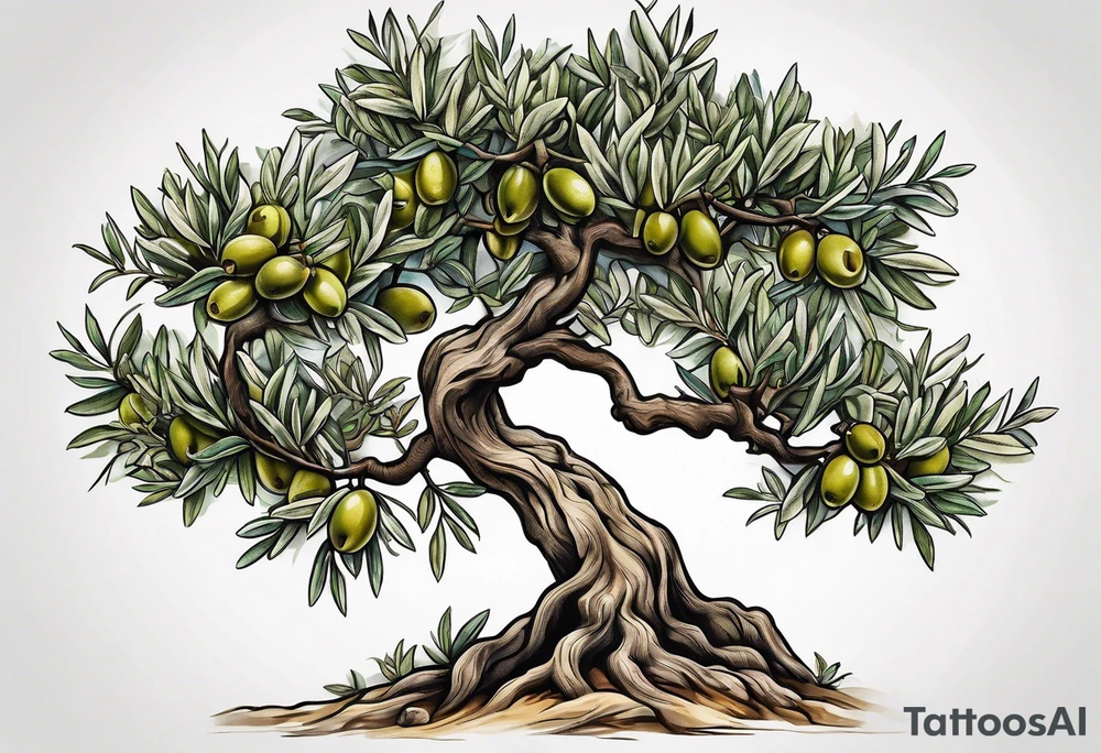 olive tree tattoo idea