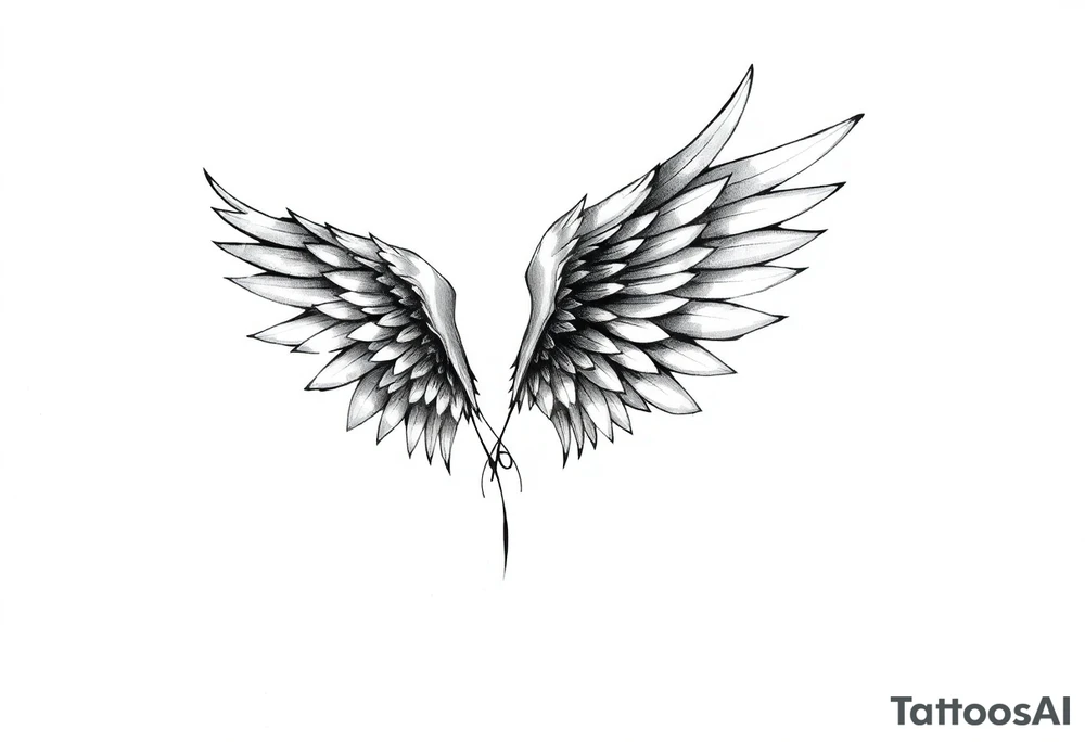 Realistic angelwings tattoo idea