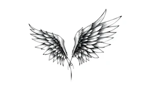 Realistic angelwings tattoo idea