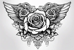 Angel wing roses, heaven tattoo idea